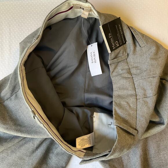 Banana Republic Women Dress Pants size 10 Gray w Liner Mid Rise Wide Leg Flared - Picture 10 of 11